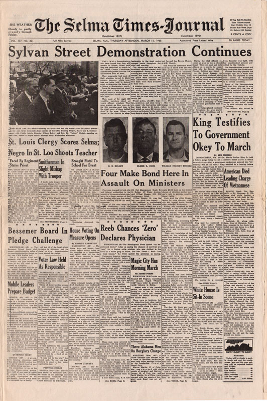 Selma Times, March 11, 1965, Cover Pg copy